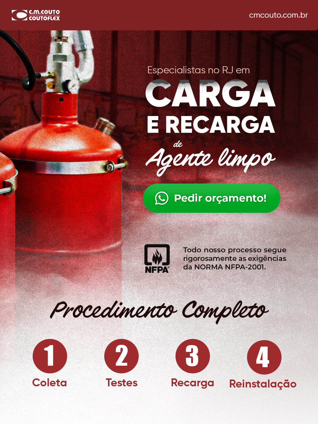 8 Carga Recarga Agente Limpo